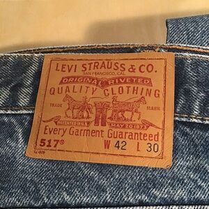 Levis Jeans Men 42x30 Blue 517 Bootcut Denim 100% Cotton